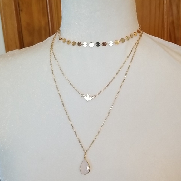 Jewelry - 3 For $15 Triple Layer Choker Charm Necklace NWT